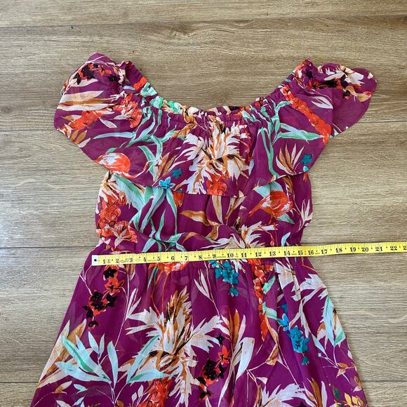 Express Tropical Flamingo Print Maxi Dress Womens Size L Beachy Summer Vacation - Picture 9 of 11